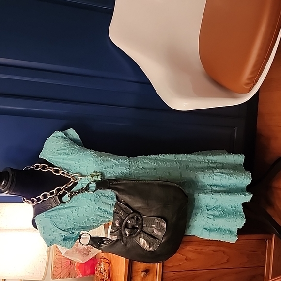 Chi by Carlos Falchi black leather and snakeskin print BEAUTY!! - Picture 12 of 12